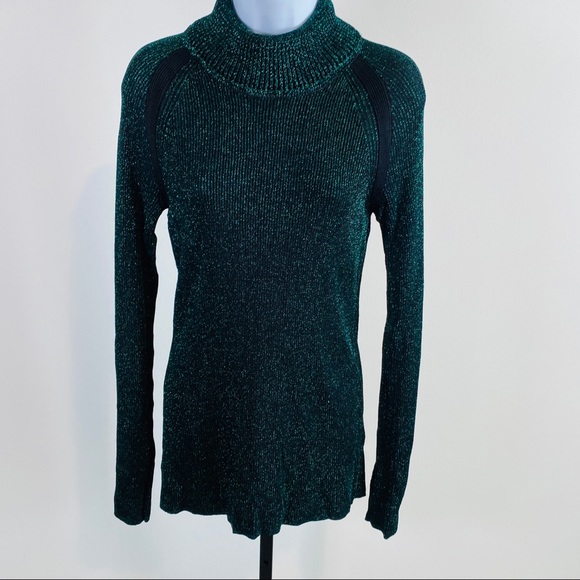 H&M Studio A/W 2015 Exclusive Collection Green Metallic Ribbed Sweater Size - Picture 3 of 14